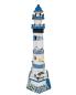 Preview: Deko-Leuchtturm Holz Fischernetz Seestern Seevögel Stein Segeln Maritime H:57cm